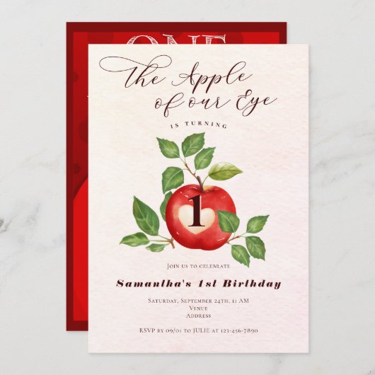 Appel van onze Oog Herfst Oogst Rustiek 1e Verjaar Kaart (Voorkant / Achterkant)