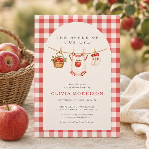 Appel van Onze Oog Klerenlijn Gingham Babyfeestje Kaart