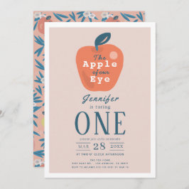 Appel van onze Oog Meisje Roze 1e Verjaardag Kaart