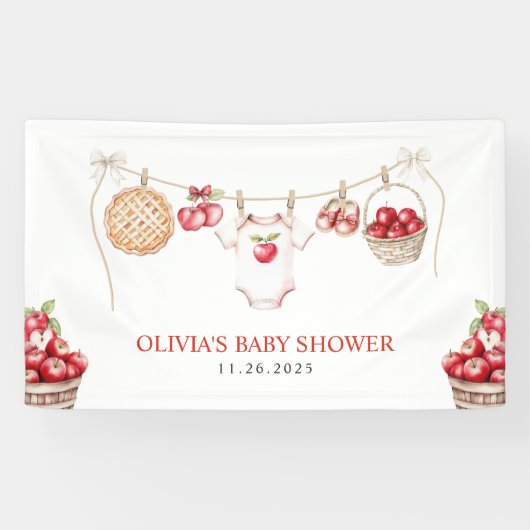 Appel van Onze Oog Orchard Herfst Baby shower Welk Spandoek (Horizontaal)