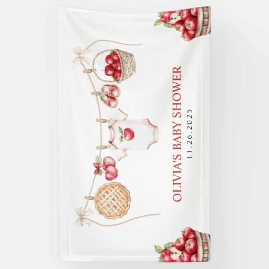 Appel van Onze Oog Orchard Herfst Baby shower Welk Spandoek (Verticaal)