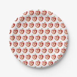 Appel van onze oog rode appel hart baby shower bor papieren bordje