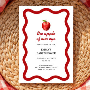 Appel van onze oog rode baby shower herfst script kaart