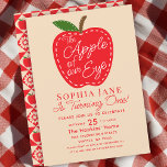 Appel van onze Oog Schattigee Kinder 1e Verjaardag Kaart<br><div class="desc">Deze leuke en moderne verjaardagsuitnodiging van "de appel van ons oog" kinderen bevat een gewatteerde appel. Op de achterkant zit een quiltpatroon met appels. U kunt dit verder aanpassen door op de knop "PERSONALISEREN" te klikken. Overeenkomende items in onze winkel voor een compleet feestthema. Voor verdere vragen kunt u contact...</div>