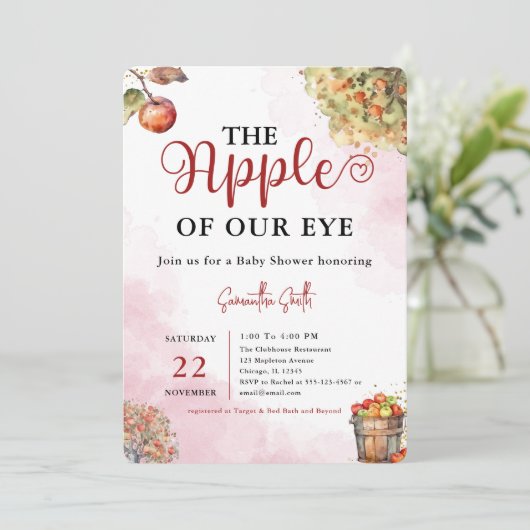 Appel van Onze Oog Waterverf Herfst Apple Baby sho Kaart (Staand voorkant)