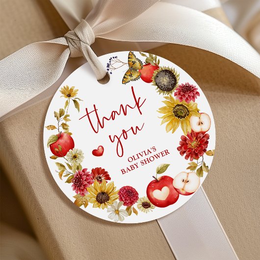 Appel van Onze Oogkrans Herfst Baby shower Gift Bedankjes Labels