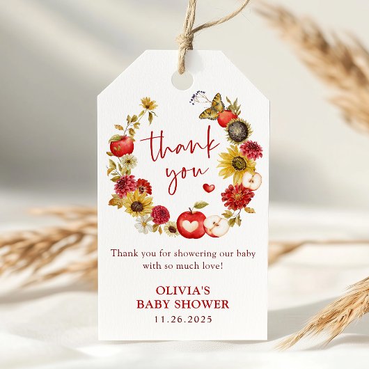 Appel van onze oogkrans Herfst Baby shower gunst Cadeaulabel