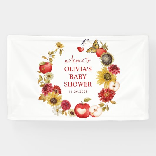 Appel van Onze Oogkrans Herfst Baby shower Welkom Spandoek (Horizontaal)