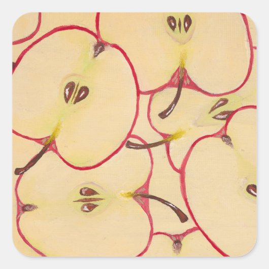 Appel  vierkante sticker (Voorkant)