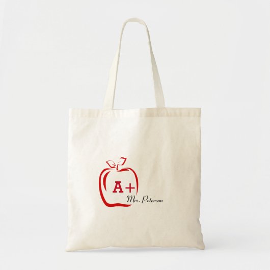 Appel voor leraar tote bag (Voorkant)