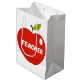 Appel voor leraren medium cadeauzakje (Voorkant Gekanteld)