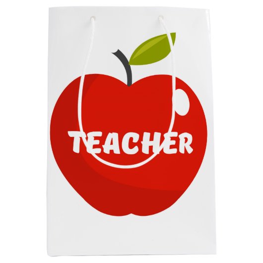 Appel voor leraren medium cadeauzakje (Voorkant)