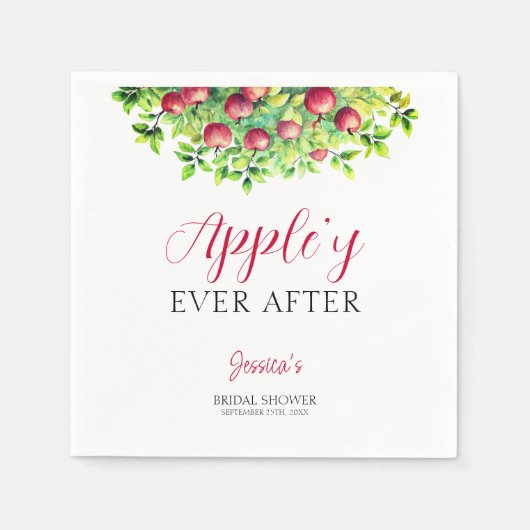 Appelachtig Ever After Apple Bruiloft Feest Servet (Voorkant)
