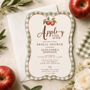 Appelachtig Ever Na Bruiloft Gingham Bruidsfeest Kaart