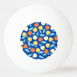 Appelbladeren, blauwe achtergrond, naadloos patroo pingpongbal