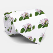 appelbloemen en groene bladeren stropdas (Opgerold)