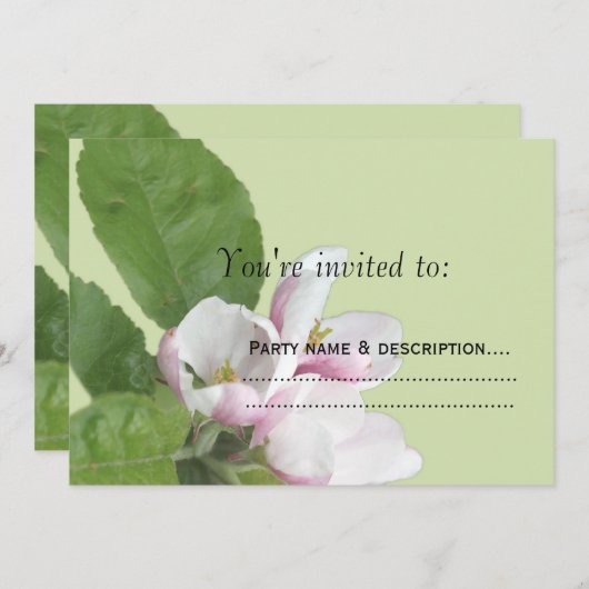 appelbloemen - uitnodiging (Voorkant / Achterkant)