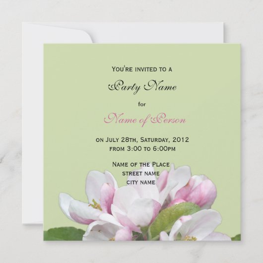 appelbloemen , uitnodiging (Voorkant)