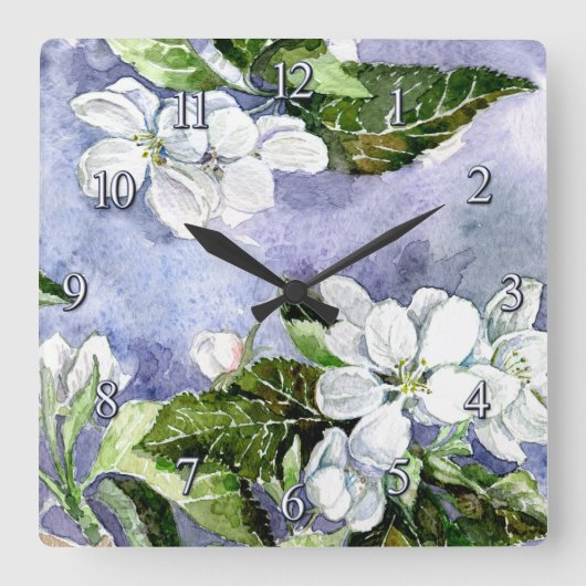 Appelbloesem Acryl Wandklok (Voorkant)