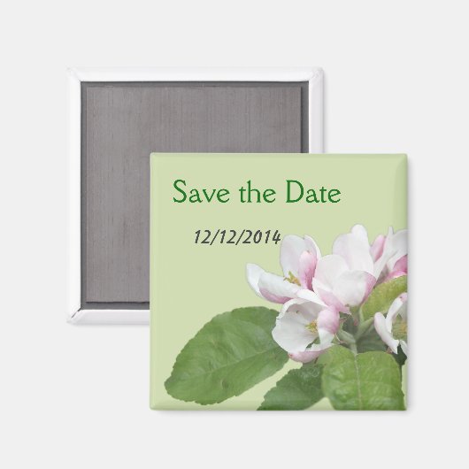 appelbloesem behalve de datum magneet (Voorkant / Achterkant)