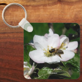 Appelbloesem & Bij Macro Foto | Sleutelhanger (Voorkant)