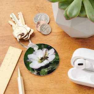 Appelbloesem & Bij Macro Foto   Sleutelhanger