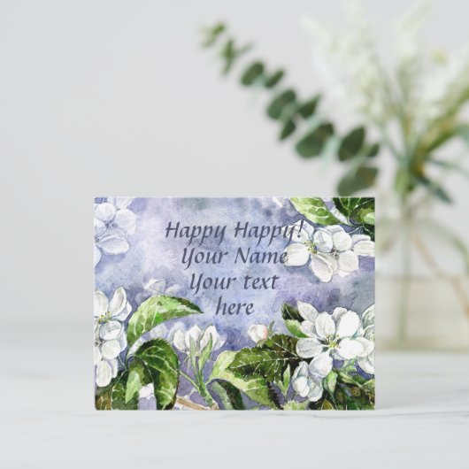 Appelbloesem  briefkaart (Staand voorkant)