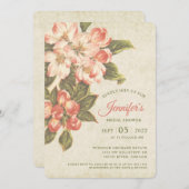  appelbloesem bruids doucheuitnodiging save the date (Voorkant / Achterkant)