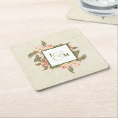  appelbloesem bruiloft | INITIALEN Kartonnen Onderzetters (Schuin)
