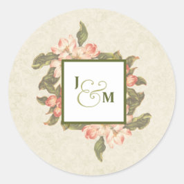 appelbloesem bruiloft | INITIALEN Ronde Sticker