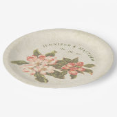  appelbloesem bruiloft papieren bordje (Gekanteld)