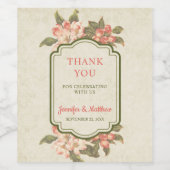  appelbloesem bruiloft wijn etiket (Enkel label)