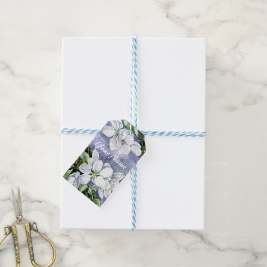 Appelbloesem  cadeaulabel (Met Touw)