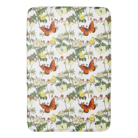 Appelbloesem en vlinders Erfgoed Afbeeldingen Badmat (Voorkant Verticaal)