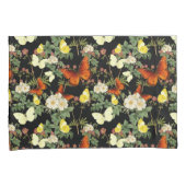 Appelbloesem en vlinders zwarte achtergrond kussensloop (Voorkant-Rechts)