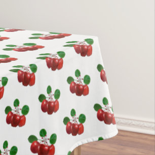 Appelbloesem & Fruit aan Tak op Witte Achtergrond Tafelkleed