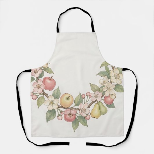 Appelbloesem Fruit Krans Botanisch Schort (Voorkant)