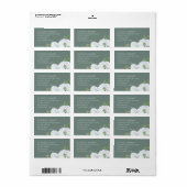 Appelbloesem Groene en witte bloem bruiloft Etiket (Full Sheet)