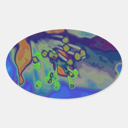 Appelbloesem Ovale Sticker (Voorkant)