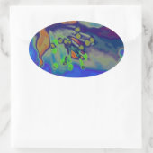 Appelbloesem Ovale Sticker (Tas)