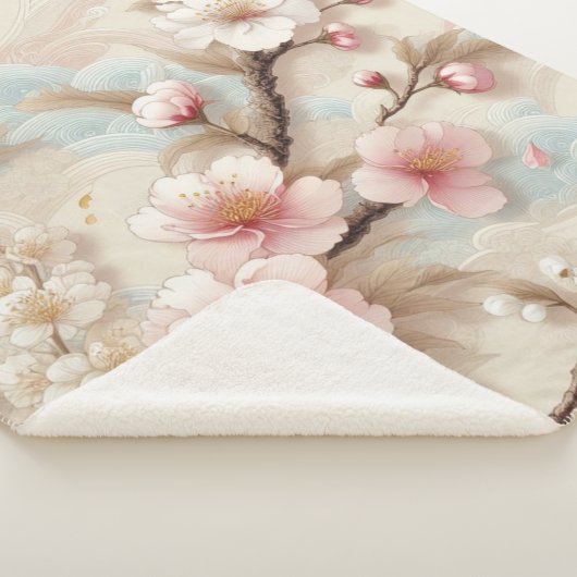 Appelbloesem takken sherpa deken (3/4)