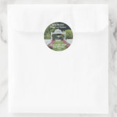 Appelbloesemkapel en tuinen ronde sticker (Tas)