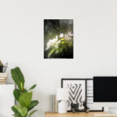 appelbloesems #2, brandpunts zwart-wit poster (Thuiskantoor)