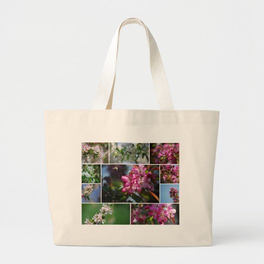 Appelbloesems en honingbijen grote tote bag (Voorkant)