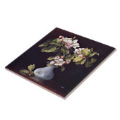 Appelbloesems in een vaas tegeltje (Zijkant)