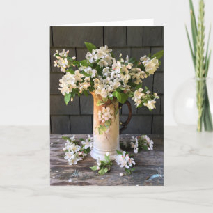 Appelbloesems in Limoge Apple Blossom vaas Feestdagen Kaart