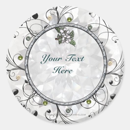 Appelbloesems Ronde Sticker (Voorkant)