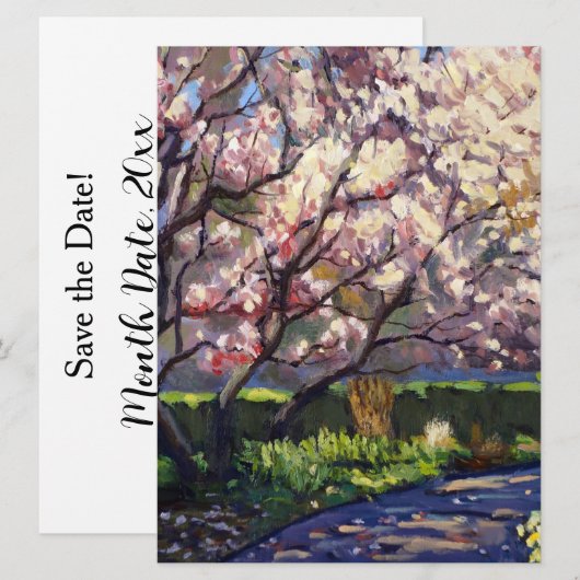 Appelbomen in bloei Save The Date Kaart (Voorkant / Achterkant)