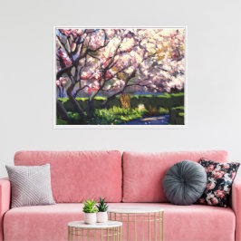 Appelbomen in bloei Schilderij Canvas Afdruk