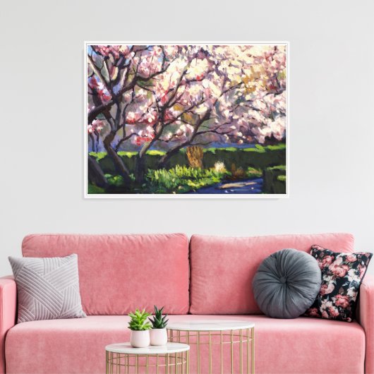 Appelbomen in bloei Schilderij Canvas Afdruk (Insitu (Woonkamer))